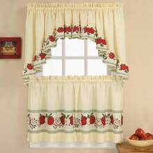 CHF and You Red Delicious Country Apples - Juego de Cortinas de Ventana de 3 Piezas, Color Marfil, 56 x 24 Pulgadas - Marfil - Ver 1