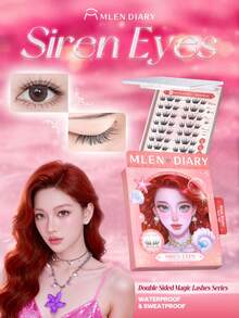 Mlen Diary Self-Adhesive Eyelash Clusters, C-Curl Volumizing Double-Sided Magnetic Fake Eyelashes, No Glue Needed, Reusable, Press-On Style Self-Adhesive Eyelash Clusters, Natural Makeup Effect DIY Eyelash Extension Kit - C - View 10