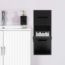 7.5*5.5*19.6in Embedded Steel Bathroom Trash Can, Black Tilt Out Trash Bin Cabinet, Hidden Trash Can - 黑色垃圾桶 - 查看 10