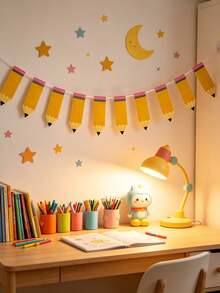 24 piezas/2 sets Banderines de lápices, Banderines de jardín de infantes, Decoración de aula, Decoraciones de fiesta de lápices, Decoración de fiesta de regreso a clases, Regalos para maestros, Adecuado para maestros, padres y estudiantes, para decoración de aula el primer día de clases, fiesta de regreso a clases y embellecer la pared de fondo de la sala de estudio - A - View 5