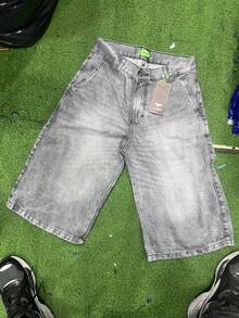 CHEN Men's Capri Jeans With Button Pocket And Zipper Details, Slightly Stretchy. - Light Grey - View 2