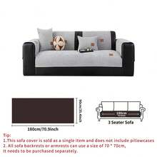 1pc Solid Color Waterproof Sofa Cover, Leather Label Design, Anti-Slip Backing, Pet-Friendly Non-Shedding Sofa Protector, Suitable For Bedroom, Living Room, Office Home Decor, Fits Single, Loveseat, 3-Seater, 4-Seater And Sectional Sofas - Multicolor - View 14