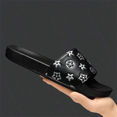Dép nam, dép thời trang với thiết kế in đặc biệt, dép đế bằng EVA mềm mại chống trơn trượt, dép nam dùng trong nhà và ngoài trời, dép nam thoải mái, bền bỉ, chống trơn trượt, thích hợp cho sử dụng hàng ngày.