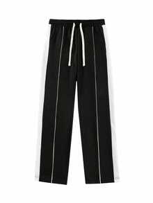 Modcrash Men's Casual Retro Banknote Print Sweatpants - Black - View 4