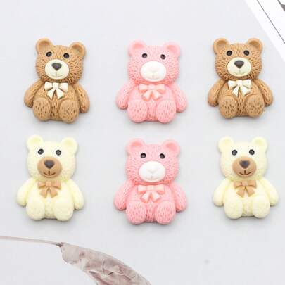 Mixed Color Teddy Bear Accessories, DIY Hair Clips, Cute Mica Color, DIY Phone Case Accessories