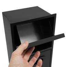 7.5*5.5*19.6in Embedded Steel Bathroom Trash Can, Black Tilt Out Trash Bin Cabinet, Hidden Trash Can - 黑色垃圾桶 - 查看 8