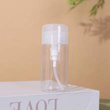 Botella de viaje recargable de PET transparente con diseño de lazo rosa, con cabezal de bomba portátil de 3.38oz/6.76oz, apta para quitaesmalte, tónico y desmaquillante, con forma de cúpula, lavado a mano, reutilizable, esencial para viajes y vacaciones - multicolor - Ver 15