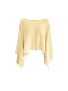 Women's Casual Vacation Versatile Minimalist Loose Comfortable Solid Color Knit Sweater, Off-Shoulder, Spring/Summer - Apricot - View 6