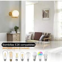 Aplique de pared LED moderno color dorado de 60 vatios (fuente de luz no incluida) - Dorado - Ver 3