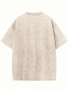 Men's Summer Heavyweight Washed Printed Short-Sleeve T-Shirt, With A Distressed Faded Texture, Loose Fit With Dropped Shoulders, Slimming And Flattering, Breathable And Skin-Friendly, Suitable For Commuting And Parties 2026Khaki Jacket Summer Outfits For Women Vacation Outfits Women Summer Clothes Concert Outfit Women Country Concert Outfit - 卡其色 - 查看 2