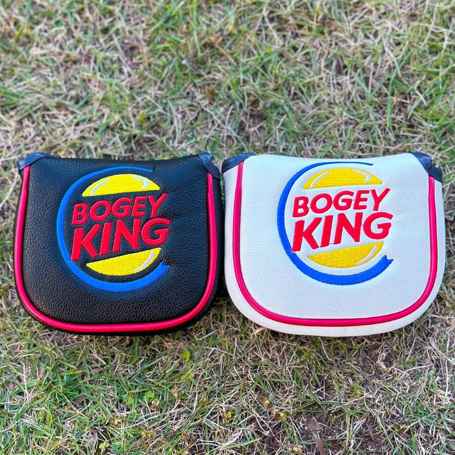 BOGEY KING Design Style Design Style Club Head Cover, Golf Putter Club Cover, Golf Mallet Putter Cover - PU With Advanced Embroidery For Most Brands