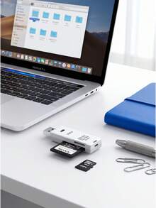 1/3/5 Pcs  USB 3.0 SD Card Reader, 2-In-1 Dual Slot Flash Memory Card Adapter For SD SDXC SDHC Micro SD MicroSDXC TF Cards, High-Speed 5Gbps Camera Card Viewer For PC, Laptop,  And Windows - View 4