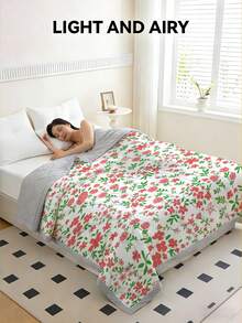 1pc Ultra Soft & Breathable Quilt - Lightweight All-Season Bedding, Modern Floral Plaid Pattern, 100% Polyester, Machine Washable, Suitable For Single/Double Bed, Hotel, Camping & Home Decor, Luxury Hotel Bedding | Modern Quilted Design | Embossed, Autumn Decor, Room Decor - Multicolor - View 19