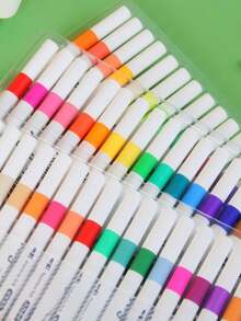 Bộ 80 bút dạ acrylic màu, bút dạ chống thấm nước, thích hợp để vẽ tranh, không phai màu, khô nhanh, lý tưởng để làm quà tặng trong giỏ quà Phục Sinh cho thanh thiếu niên, đồ thủ công ngày lễ mùa xuân, dụng cụ vẽ tranh trên đá. - A - Xem 2