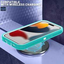 Military Grade Shockproof Rugged Heavy Duty Basic Shockproof, Anti-Scratch, Full-Body Protective Phone Case, Durable 3-In-1 Protective Cover Compatible With Iphone, Galaxy, HONOR And Other Smartphones Gift - Màu xanh nước biển và trắng - Xem 8