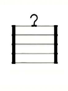 1pc Multi-Layer Stainless Steel Pants Rack - Multifunctional Folding Pants Hanger, Efficient Wardrobe Organization, Non-Slip Design, Storage, Perfect For Christmas, Thanksgiving, New Year And Valentine's Day - Fashionable And Practical Trapezoid Hanging Pants Rack, Maximizes Space Utilization, Ideal For Home Use And Stylish Storage, This Essential Home Gadget Keeps Your Pants Neat And Organized, The Perfect Gift For Fashion Enthusiasts And Organization Experts. - Multicolor - View 12