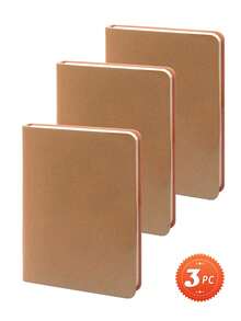 (3入) 口袋日記本 小尺寸迷你筆記本 A6 尺寸 3.7" x 5.7" 大學橫線 100gsm 高級加厚線條紙 工作居家皆適用 返校用品 辦公用品 男女皆宜 禮品 學校教師配件筆記本 - 棕色 - 查看 7