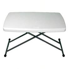 Mesa Plegable Ajustable Rectangular 76x50cm de Plástico Portátil Blanca - Negro - Ver 8