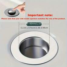 2pcs Stainless Steel Pop-Up Bathroom Sink Drain Assembly With Filter Mesh Anti-Clogging Anti-Odor, Universal Push-Down Drain Plug (Random Style, Please Note That Welding May Cause Inconsistent Color At Connection Points Before Ordering) - A - View 4