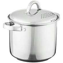 Oster Sangerfield Utensilios de cocina de acero inoxidable de 5 cuartos con tapa de vaporizador y colador - Ver 8
