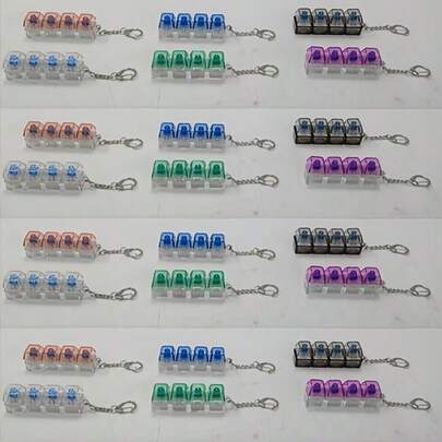 2pcs Keyboard Key Design Stress Relief Keychain, Finger Toy For Adults, Press-Style Keyring, Helps Relieve Stress And Focus, Relaxing