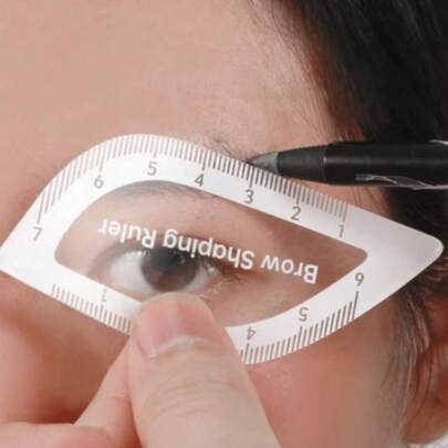 1 pieza Plantilla única para dar forma a las cejas, molde de maquillaje de ojos, herramienta de contorneado, accesorio reutilizable de belleza para ojos, plantilla guía para dibujar las cejas