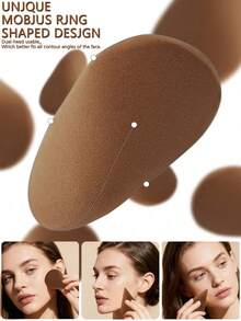 2/1 Set High Quality Asymmetric Double-Sided Makeup Sponge Set, Soft Makeup Sponge Suitable For Foundation, Concealer, Beginner-Friendly, Alcohol-Free, Suitable For Normal Skin, Hydrophilic PU Material, Perfect For Makeup Application, Soft Texture Makeup Sponge - Multicolor - View 12