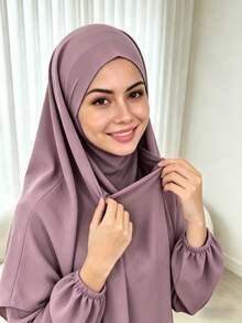 Set de 2 piezas: Khimar + Abaya, suelto y cómodo, conveniente, ropa adecuada para el uso diario de las mujeres, oración, todas las estaciones, esencial de viaje, toalla de playa - Multicolor - Ver 6