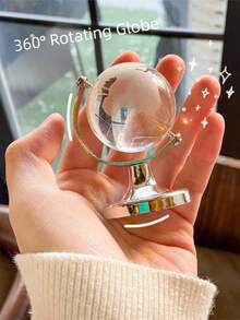 1个迷你水晶玻璃地球仪，带金属支架，可360度旋转，适用于家庭和办公室桌面装饰，创意生日、毕业、乔迁礼物，适合学生和朋友 - 水晶球 - 查看 8