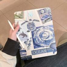 适用于 iPad 第 11 代平板电脑的保护套，A16 保护套，带笔槽、磁吸式闭合、笔插、高透明亚克力背板、防弯折防震、智能休眠/唤醒、Y 型多折叠平面保护套，兼容 iPad 第 9 代 10.2 英寸、第 8 代 10.2 英寸、Air 11 (M4) 2026、第 10 代平板电脑保护套 - 無色 - 查看 7