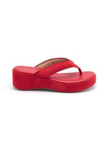 Trivaya Sandal Jepit Retro Sol Tebal Wanita, Pakaian Musim Semi dan Musim Panas - Merah - View 6