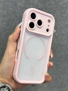 透明磨砂相機保護磁吸無線充電手機殼，適用於 iPhone 17 ProMax、17Pro、17Air、17、16、15、14、13、12、11 Pro Max，加固裝甲後蓋 - 粉色 - 查看 3