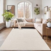 Pauwer Washable Area Rugs For Living Room Modern Beige Solid Color Soft Fluffy Rugs For Bedroom Non Slip Boho Accent Indoor Mat Floor Carpet Cover For Kids Room Dining Room Kitchen Office, Beige - Beige - View 6