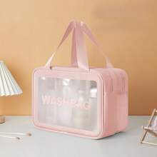 Túi đựng đồ trang điểm PVC tách khô và ướt, túi du lịch chống thấm nước hai lớp dung tích lớn, túi đựng đồ tắm và mỹ phẩm. - Nhiều màu - Xem 10