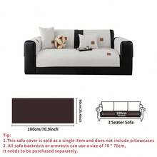 1pc Solid Color Waterproof Sofa Cover, Leather Label Design, Anti-Slip Backing, Pet-Friendly Non-Shedding Sofa Protector, Suitable For Bedroom, Living Room, Office Home Decor, Fits Single, Loveseat, 3-Seater, 4-Seater And Sectional Sofas - Multicolor - View 27