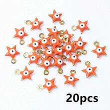 20pcs 10x8.5mm Enamel Evil Eye Star Shaped Pendant, Stainless Steel Material, DIY Jewelry Making Accessories, Bracelet & Earring Components - Star - View 17