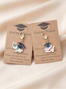 10 pièces Ensemble de porte-clés en forme de mortier,Cadeau commémoratif pour les anciens élèves,Cadeau pour elle/lui -Porte-clés avec cartes de motivation pour l'anniversaire,Cadeaux de rentrée scolaire - Multicolore - Voir 7