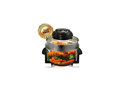  MegaChef Multipurpose Countertop Halogen Oven Air Fryer/Rotisserie/Roaster In Black