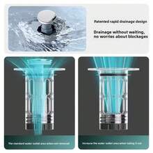 1pc Magnetic Sink Drain Stopper, Face Basin Anti-Clogging Bounce Filter, Bathroom Sink And Bathtub Accessories, Bathroom Sink Drain - Silver - View 7