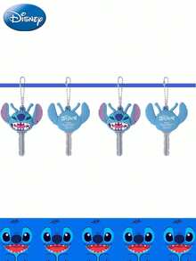 Monogram 1pc Disney Official Licensed Lilo & Stitch Soft Touch Keychain Key Chain Pendant Decorative Keychain Souvenir Gift Anti-Lost Key Accessory Anniversary Birthday Halloween Christmas Gift - A - View 8