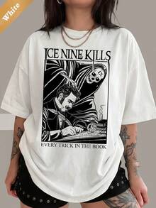 Ice Nines Kills Every Trick In The Book T-Shirt, Horror Metal Band Graphic Tee, 100% Cotton Casual Unisex Top - White - View 1