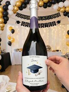 1/3/5pcs, Custom Graduation Wine Label Stickers, Personalized Name & Text Bottle Tags, Waterproof Matte Stickers, Perfect For Mother's Day Gifts, Graduation Party, 2026 Class Celebration, Champagne/Wine Bottle Decor, Elegant Minimalist Style, DIY Favors For Son/Daughter, Party Supplies & Graduation Keepsake - Multicolor - View 6