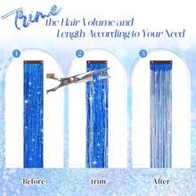 2/4/8pcs 20-Inch Glitter Hair Clips, Hair Pins, Hair Ties Set, Party Festival Fairy Hair Accessories For Women - Multicolor - View 9