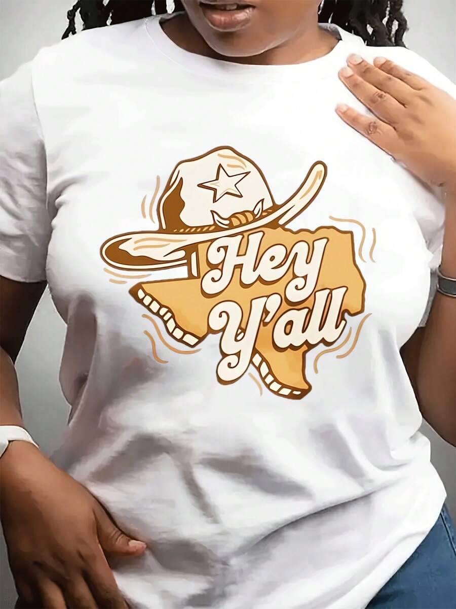 Camiseta casual de moda del cuello redondo del día nacional de las mujeres Corto Sved Top Adecuado para Dailpor Wear, Tecnologuitable de impresión destacada para dar Gif a amigos y familia
