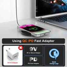 新款防滑无线充电器,兼容 17/16/16 Plus/16 Pro Max/15/14/13/SE 系列、Galaxy S25/S24/S23 系列,支持快速无线充电 - 彩色 - 查看 9