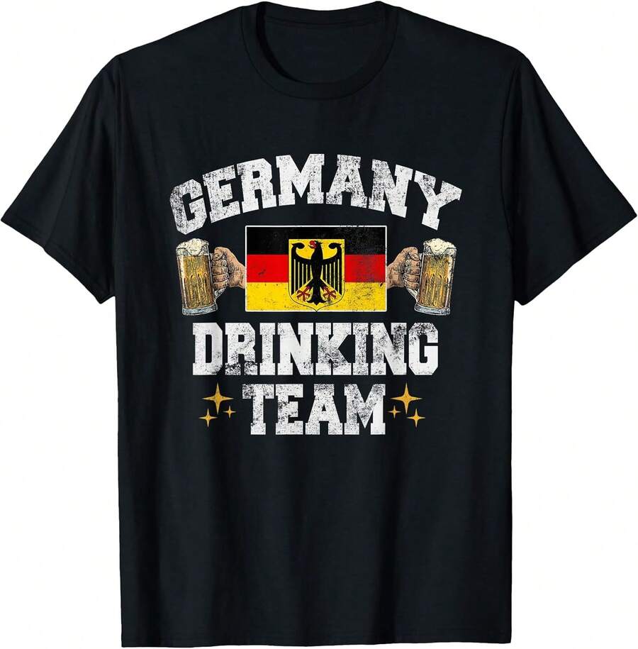 T-shirt de l'équipe allemande de buveurs, festival de la bière allemande Oliver Fest, t-shirt Allemagne - Noir - Voir 1