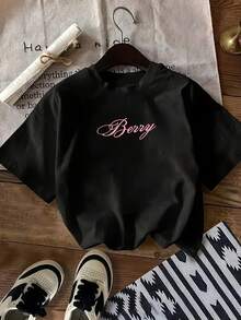 Women's Car Print T-Shirt For Spring Outfits For All Seasons - Black - View 2