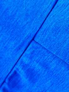 Blaue 7/8-Leggings aus Baumwolle, sportliche Leggings, breiter Bund mit Gummizug, 7/8-Länge, hoher Bund, leicht dehnbar. - Blau - Übersicht 4