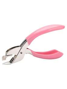 1pc Portable Mini Office Stapler, Disassembly Machine Stationery Tool, Staple Remover, Ergonomic (Pink And Blue) - A - View 11