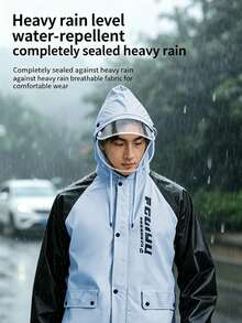 1件女款拼色雨衣套裝，中性雨夾克與雨褲，附可拆卸連帽、大口袋，透氣防風全身雨衣，適合戶外徒步、騎行、登山，便攜防風雨衣，100%超防水字母印花兩件式雨衣，全身防水雨衣，女款加厚連帽雨夾克，慢跑兩件套，加厚防風防水雨衣，多功能戶外雨披，戶外旅行雨具，騎行旅行徒步雨衣 - 男款雨衣 - 查看 10
